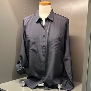Lands' End Men's Charcoal Button Down Shirt